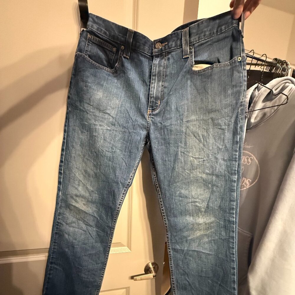 Carhartt Rugged Flex Straight Jeans Men's 34x32 Blue Cotton Denim Relaxed Faded